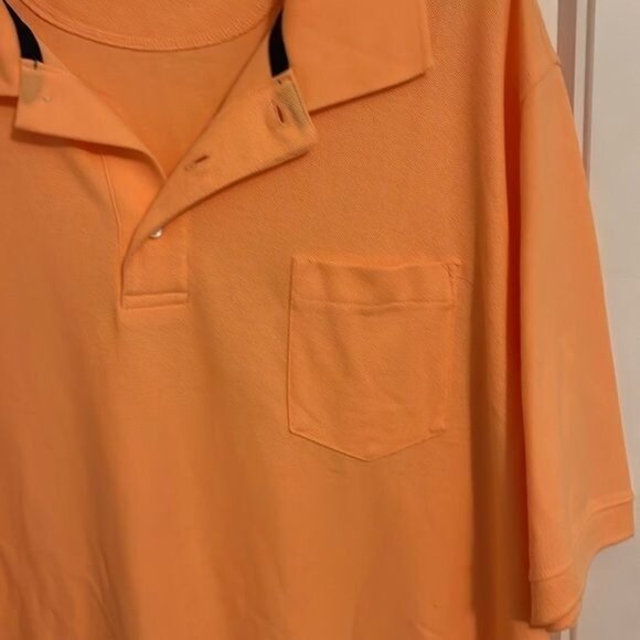 Orange Polo Shirt 4XLB 60% Cotton‎ 40% Polyester Short Sleeve CROFT & BARROW - Picture 1 of 13
